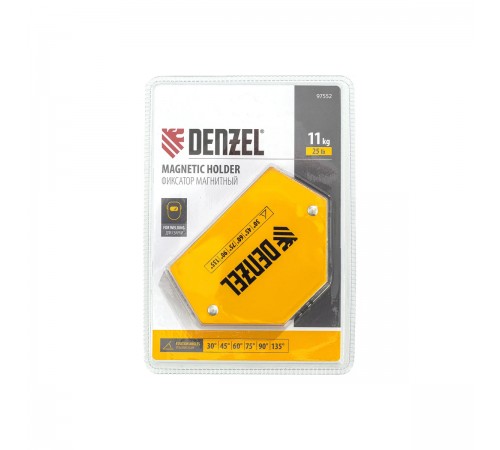 97566 Фиксатор магнитный Denzel для сварочных работ, усилие 20LB, 30х45х60х75х90х135 град