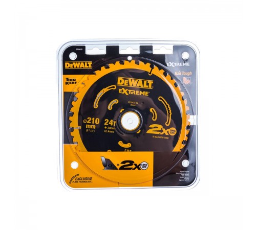 DT20432-QZ Диск пильный DeWalt 210х30мм 24T ATB7 д/DWE7485