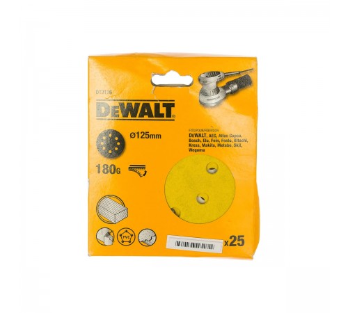 DT 3116 Круг шлифовальный DeWalt на липучке 125мм P-180