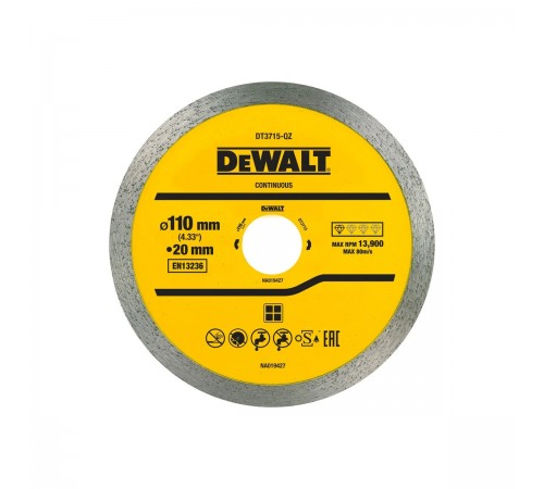 DT 3715 Диск алмазный DeWALT 110х20,0мм
