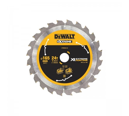 DT99560-QZ Диск пильный DeWalt XR 165mm x 20mm 24T CSB