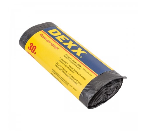 39150-30 Мешки для мусора "DEXX", черные 30л, 30шт