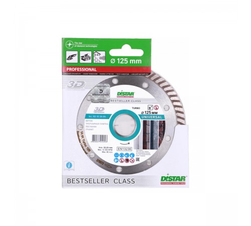 10215129010 Диск алмазный DISTAR Bestseller Universal 1A1R Turbo 125x2,2x22,2
