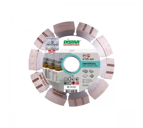 14315129010 Диск алмазный DISTAR Bestseller Universal 1A1RSS-C3-H 125x2,2x22,2