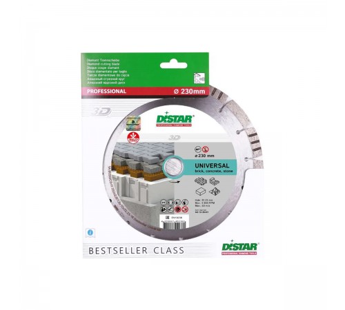 14315129017 Диск алмазный DISTAR Bestseller Universal 1A1RSS/C3-H 232x2,6x22,2