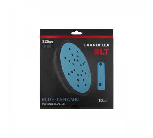 2999 Круг шлифовальный DLT GrandFlex BLUE-CERAMIC, P80, 225мм, 10шт. в упаковке