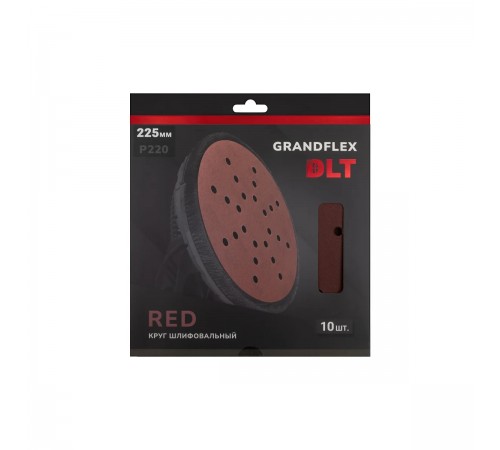 Круг шлифовальный DLT GrandFlex RED, P220, 225мм, 10шт, (на бумаге, оксид алюминия), арт.4511