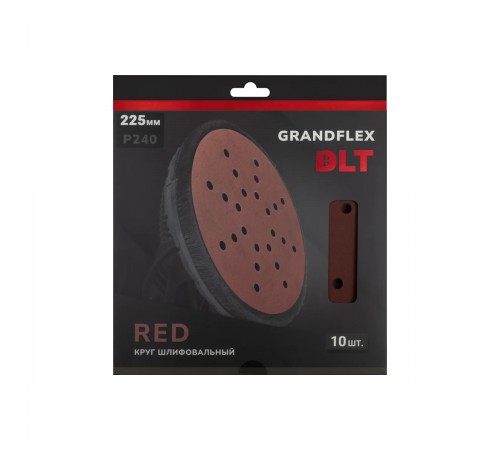 Круг шлифовальный DLT GrandFlex RED, P240, 225мм, 10шт, (на бумаге, оксид алюминия), арт.4512