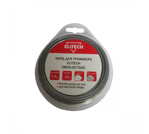 0809.007500 Леска Elitech 3,0x15м с алюм.стружкой (круг)