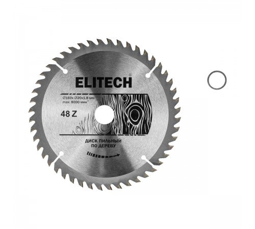 1820.053300 Диск пильный Elitech 160х20/16х48