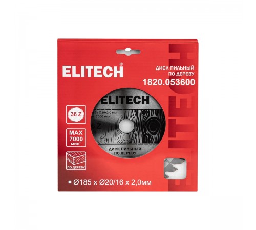 1820.053600 Диск пильный ELITECH 185х20/16х36