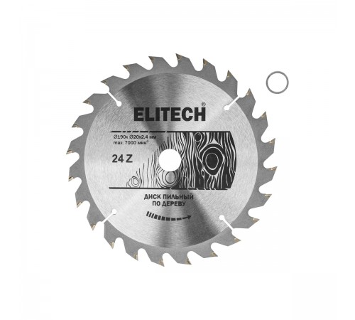1820.053700 Диск пильный ELITECH 190х20/16x24