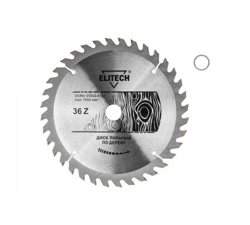 1820.053800 Диск пильный Elitech 190х20/16x36