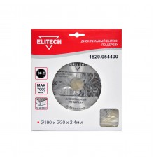 1820.054400 Диск пильный Elitech 190х30x36