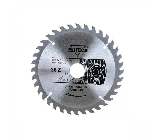 1820.054400 Диск пильный Elitech 190х30x36