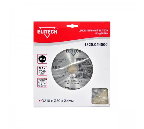 1820.054500 Диск пильный Elitech 210х30x36