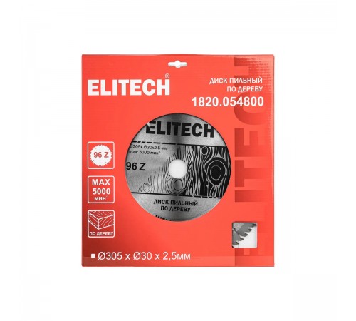 1820.054800 Диск пильный ELITECH 305х30x96