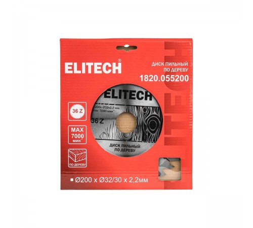 1820.055200 Диск пильный Elitech 200х32/30x36