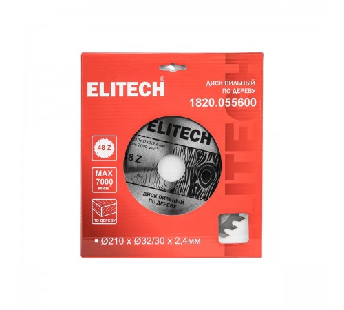 1820.055600 Диск пильный Elitech 210х32/30x48