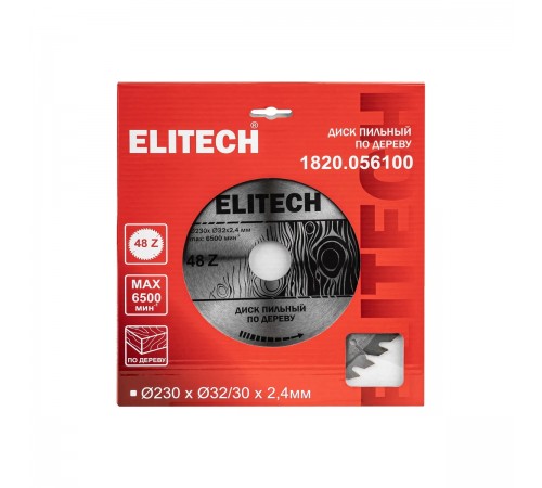 1820.056100 Диск пильный Elitech 230х32/30x48