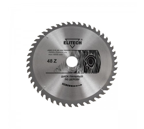 1820.056500 Диск пильный ELITECH 250х32/30x48