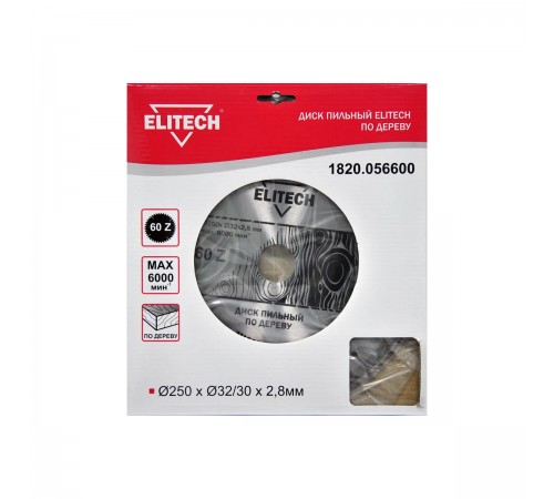 1820.056600 Диск пильный ELITECH 250х32/30x60