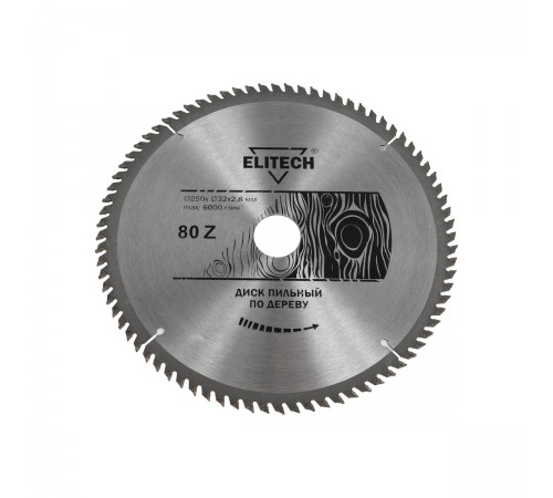 1820.056700 Диск пильный Elitech 250х32/30x80