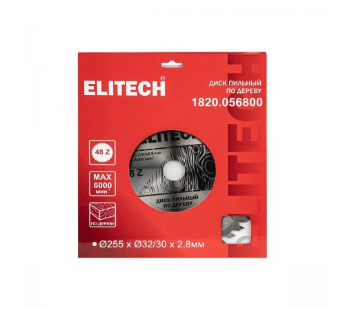 1820.056800 Диск пильный Elitech 255х32/30x48