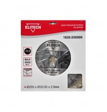 1820.056900 Диск пильный Elitech 255х32/30x72