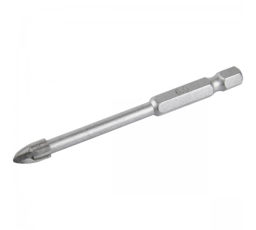 1820.104900 Сверло ELITECH по стеклу и кафелю 6*75мм HEX1/4"