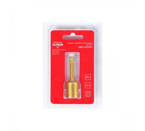 Коронка алмазная ELITECH 8мм х M14 1820.120900