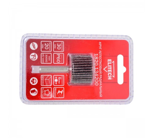 Круг лепестковый ELITECH 30x20x6мм Р60 1820.134200