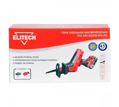 Пила сабельная Elitech ПСА18Л аккумуляторная E2206.005.01