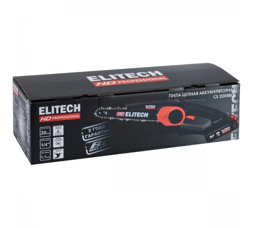 Пила цепная аккумуляторная ELITECH CS 2008BLK Е1611.016.00