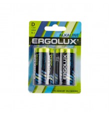 11752 Элемент питания алкалиновый Ergolux D/LR20 1.5B Alkaline BL-2