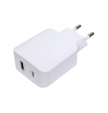 15252 Адаптер сетевой Ergolux 18Вт 1USB+1Type C 100-220B 5-9B/3A QC