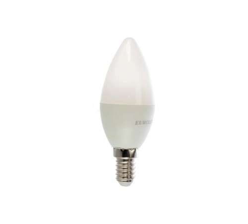 76/2/2 Лампа светодиодная Eurolux LL-E-C37-6W-230-2.7K-E14 (свеча, 6Вт, тепл., E14)