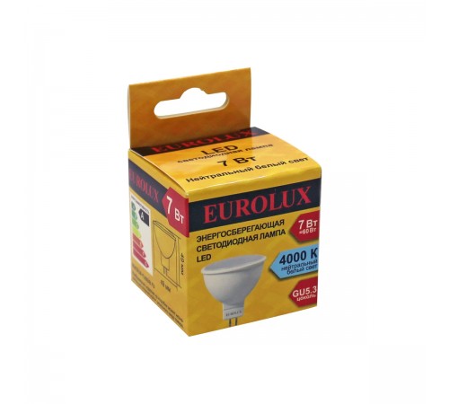 76/2/24 Лампа светодиодная Eurolux LL-E-MR16-7W-230-4K-GU5.3 (рефлектор, 7Вт, нейтр., GU5.3)