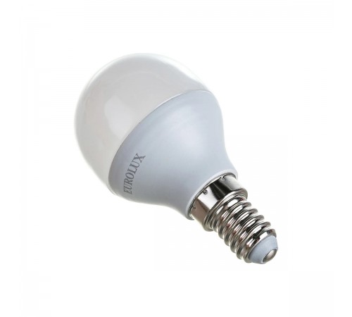 76/2/5 Лампа светодиодная Eurolux LL-E-G45-7W-230-2,7K-E14 (шар, 7Вт, тепл., E14)