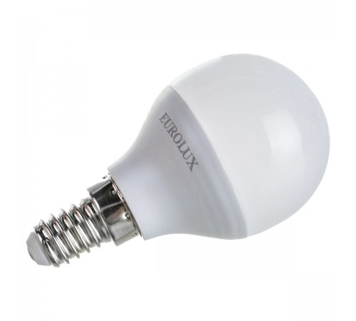 76/2/5 Лампа светодиодная Eurolux LL-E-G45-7W-230-2,7K-E14 (шар, 7Вт, тепл., E14)