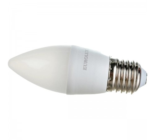 76/2/9 Лампа светодиодная Eurolux LL-E-C37-6W-230-2.7K-E27 (свеча, 6Вт, тепл., E27)