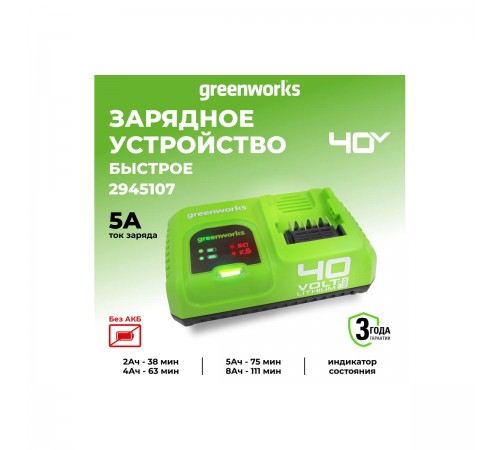 Зарядное устройство Greenworks G40UC5, 40v, 5А