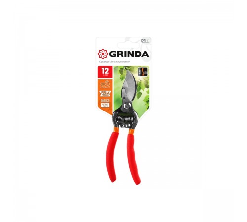 Плоскостной Мини-Секатор GRINDA G-1 150мм,цокольные лезвия,стальные рукоятки,покрытие ПВХ 423101