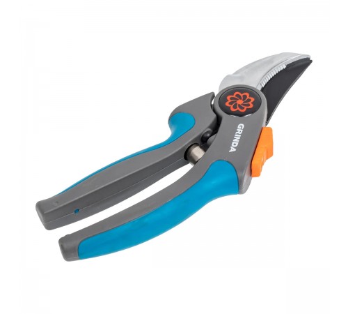 423455 Секатор GRINDA PROLine P-55 205мм плоскостной, с двухкомпонентными рукоятками