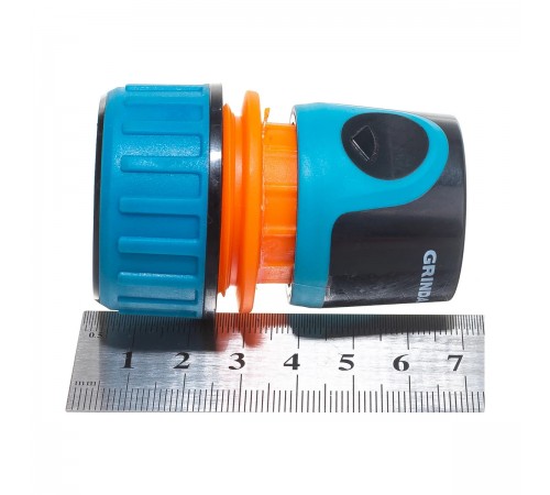 Соединитель для шланга GRINDA PROLine TC-34A, 3/4" с автостопом, пластиковый с TPR 8-426430_z01