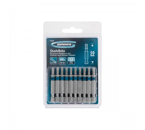 11469 Набор бит Gross TORX 15х50, сталь S2, 10шт.