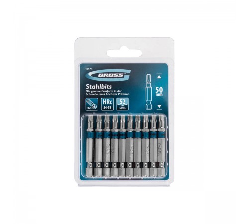 11471 Набор бит Gross TORX 25х50, сталь S2, 10шт.