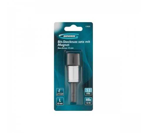 Бита Gross Nut-Driver, с торцевой головкой, магнит 13мм S2 11623