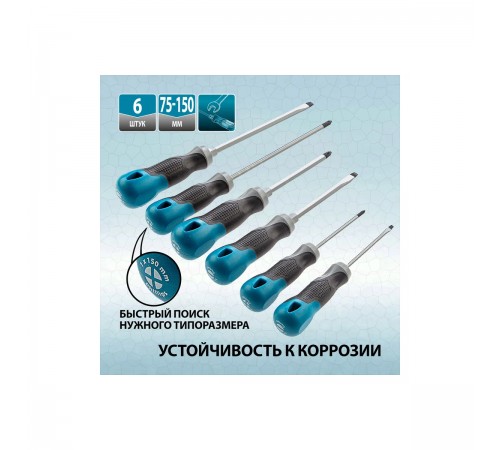 12164 Набор отверток Gross 6шт PH+SL
