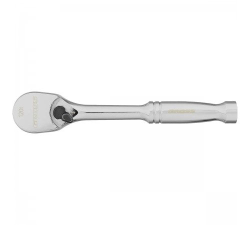 14050 Ключ-трещотка Cross 1/4", CrV, 120 зубьев, цельнометалический, хром